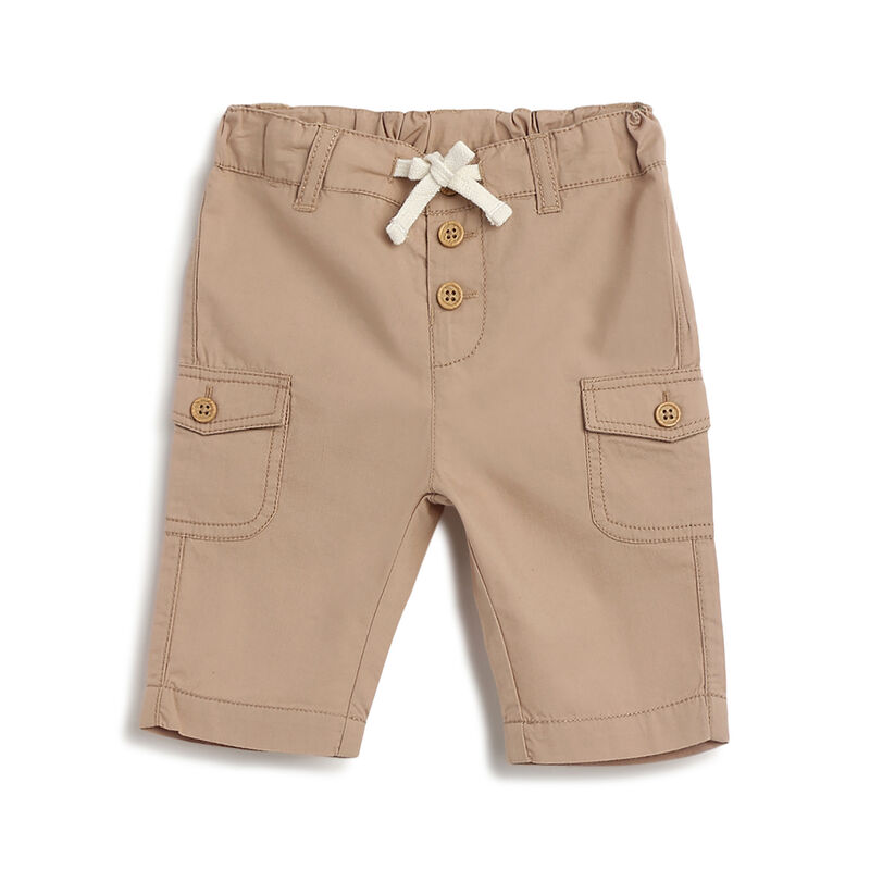 Boys Medium Brown Solid Trouser image number 0
